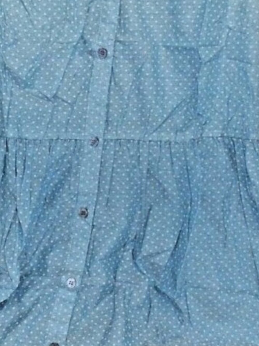 Sugar Kisses Junior's Plus Short Woven Polka Dot Dress Chambray Blue 2X New - Picture 1 of 2
